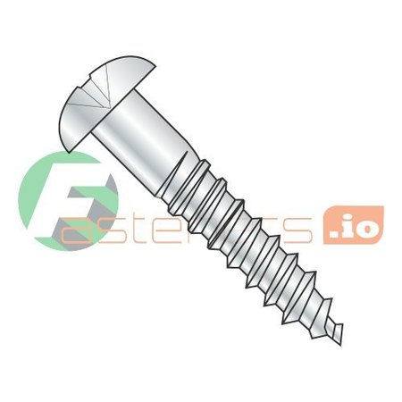 Wood Screw, #10, 2-1/4 In, Zinc Plated Steel Round Head Phillips Drive, 1000 PK